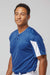 Alleson Athletic 7976 Mens Striker Placket Short Sleeve Jersey Royal Blue/White Model Side