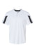 Alleson Athletic 7976 Mens Striker Placket Short Sleeve Jersey White/Black Flat Front