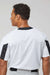 Alleson Athletic 7976 Mens Striker Placket Short Sleeve Jersey White/Black Model Back