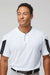 Alleson Athletic 7976 Mens Striker Placket Short Sleeve Jersey White/Black Model Front