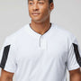 Alleson Athletic Mens Moisture Wicking Striker Placket Short Sleeve Jersey - White/Black - New