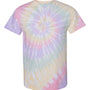 Dyenomite Mens Spiral Tie Dyed Short Sleeve Crewneck T-Shirt - Hazy Rainbow - NEW