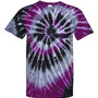 Dyenomite Mens Spiral Tie Dyed Short Sleeve Crewneck T-Shirt - Nightmare - NEW