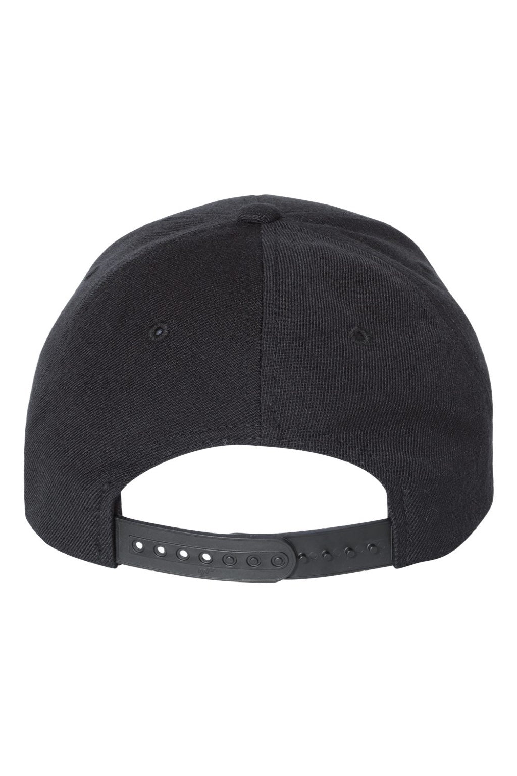 Yupoong Hats 6789M Mens Premium Curved Visor Snapback Hat Black Flat Back