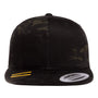 Yupoong Mens Premium Flat Bill Snapback Hat - Multicam Black - NEW