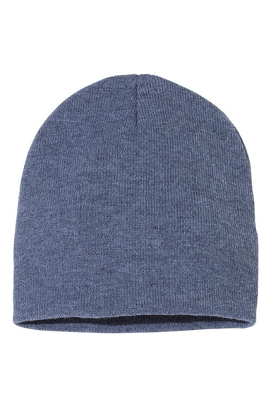 Sportsman Hats SP08 Unisex Beanie Heather Navy Blue Flat Front
