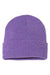 Sportsman Hats SP12 Unisex Solid Cuffed Beanie Heather Purple Flat Front