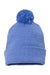 Sportsman Hats SP15 Unisex Pom-Pom Cuffed Beanie Heather Royal Blue Flat Front
