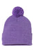 Sportsman Hats SP15 Unisex Pom-Pom Cuffed Beanie Heather Purple Flat Front