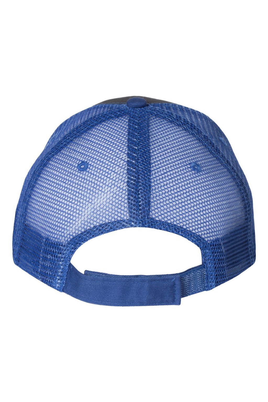 Valucap Hats S102 Mens Sandwich Bill Adjustable Trucker Hat Charcoal Grey/Royal Blue Flat Back