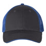 Valucap Mens Sandwich Bill Adjustable Trucker Hat - Charcoal Grey/Royal Blue - NEW
