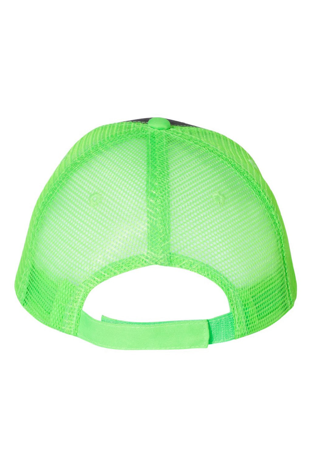 Valucap Hats S102 Mens Sandwich Bill Adjustable Trucker Hat Charcoal Grey/Neon Green Flat Back