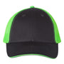 Valucap Mens Sandwich Bill Adjustable Trucker Hat - Charcoal Grey/Neon Green - NEW