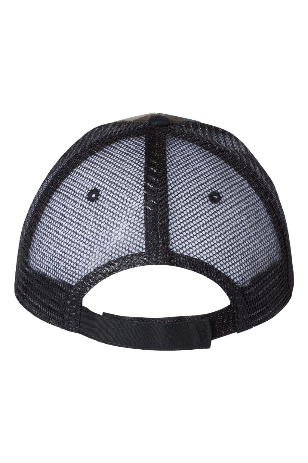 Valucap Hats S102 Mens Sandwich Bill Adjustable Trucker Hat Green Camo/Black Flat Back