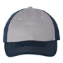 Valucap Mens Adult Bio-Washed Classic Adjustable Dad Hat - Grey/Navy Blue - NEW
