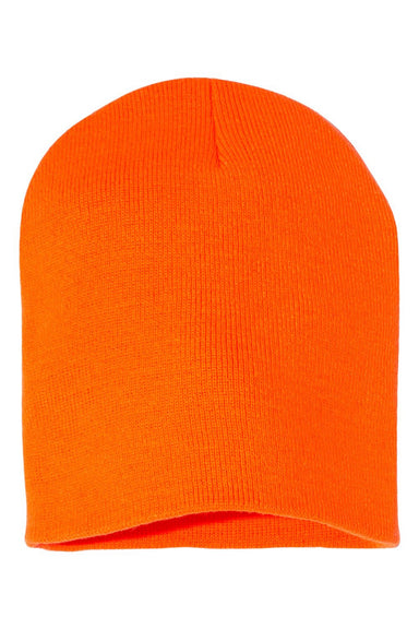 Yupoong Hats 1500KC Unisex Beanie Blaze Orange Flat Front