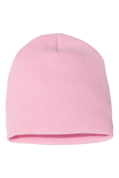 Yupoong Hats 1500KC Unisex Beanie Baby Pink Flat Front