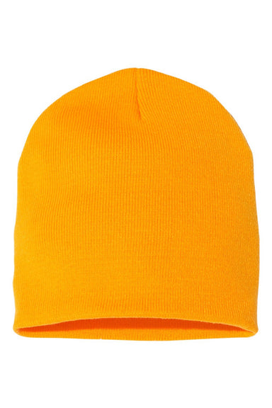 Yupoong Hats 1500KC Unisex Beanie Gold Flat Front