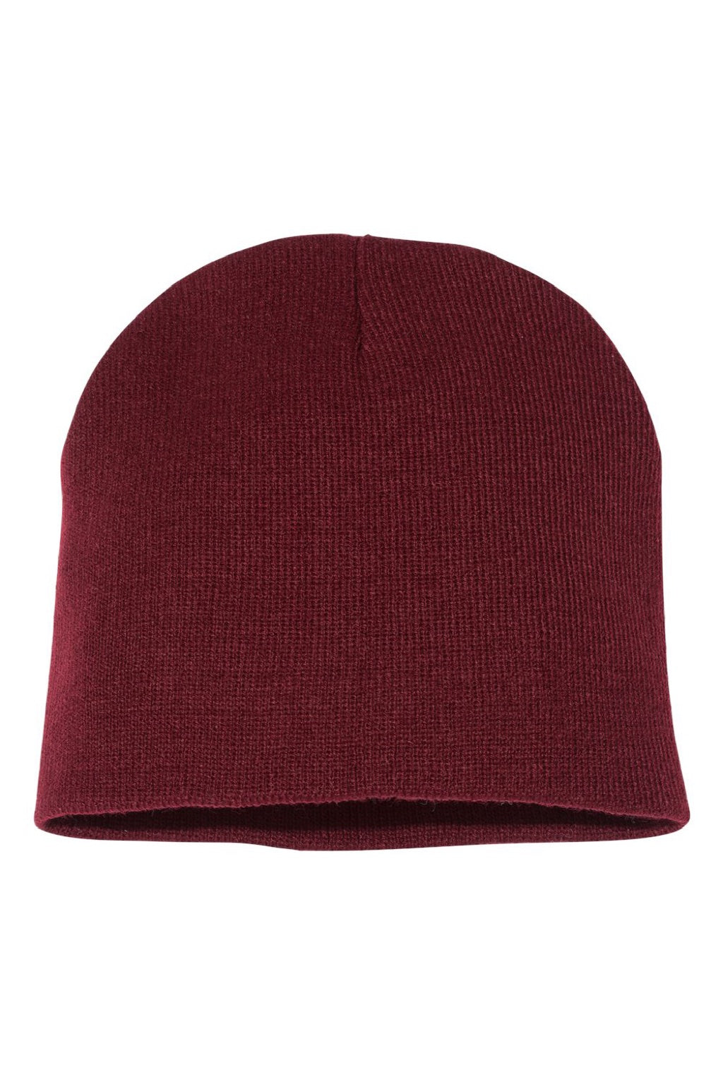 Yupoong Hats 1500KC Unisex Beanie Maroon Flat Front