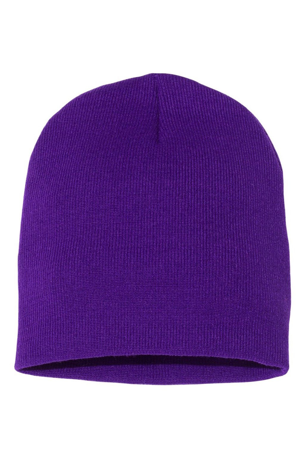 Yupoong Hats 1500KC Unisex Beanie Purple Flat Front