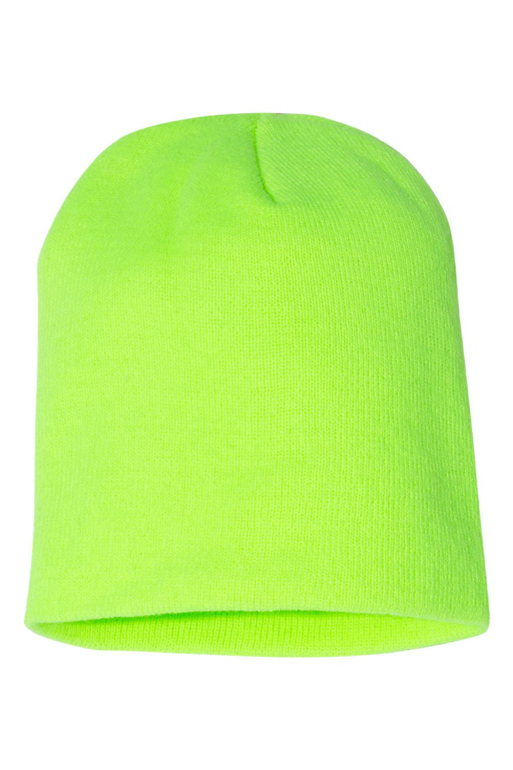 Yupoong Hats 1500KC Unisex Beanie Safety Green Flat Front