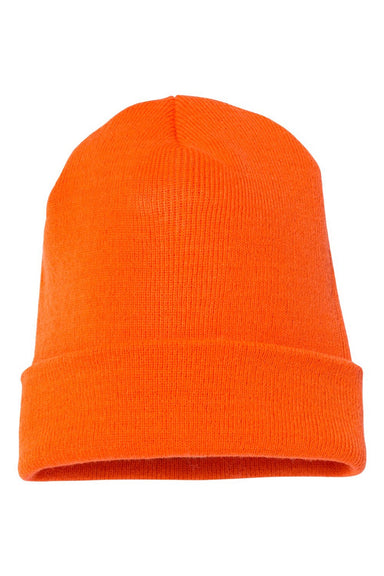 Yupoong Hats 1501KC Unisex Cuffed Beanie Blaze Orange Flat Front