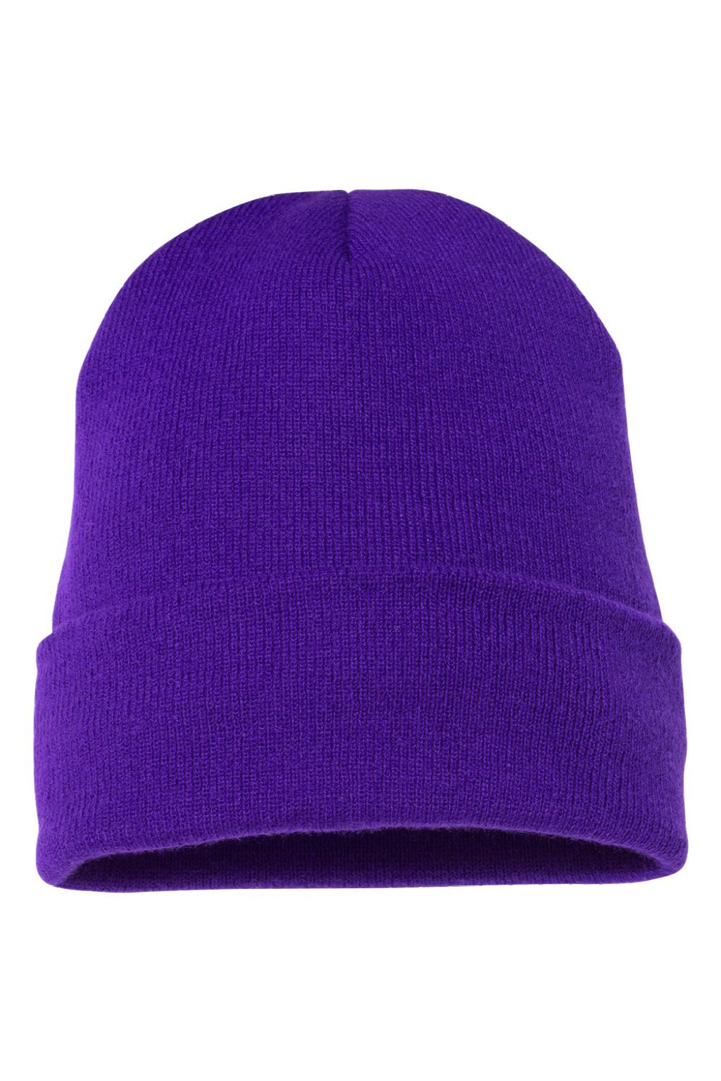 Yupoong Hats 1501KC Unisex Cuffed Beanie Purple Flat Front