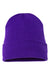 Yupoong Hats 1501KC Unisex Cuffed Beanie Purple Flat Front