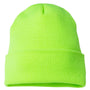 Yupoong Mens Cuffed Beanie - Safety Green - NEW