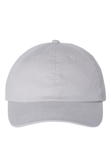 Valucap Hats VC200 Mens Brushed Twill Adjustable Hat Light Grey Flat Front