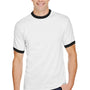 Augusta Sportswear Mens Ringer Short Sleeve Crewneck T-Shirt - White/Black - NEW