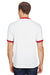 Augusta Sportswear 710 Mens Ringer Short Sleeve Crewneck T-Shirt White/Red Model Back