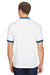 Augusta Sportswear 710 Mens Ringer Short Sleeve Crewneck T-Shirt White/Royal Blue Model Back