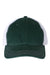 Richardson Hats 111 Mens Garment Washed Snapback Trucker Hat Dark Green/White Flat Front