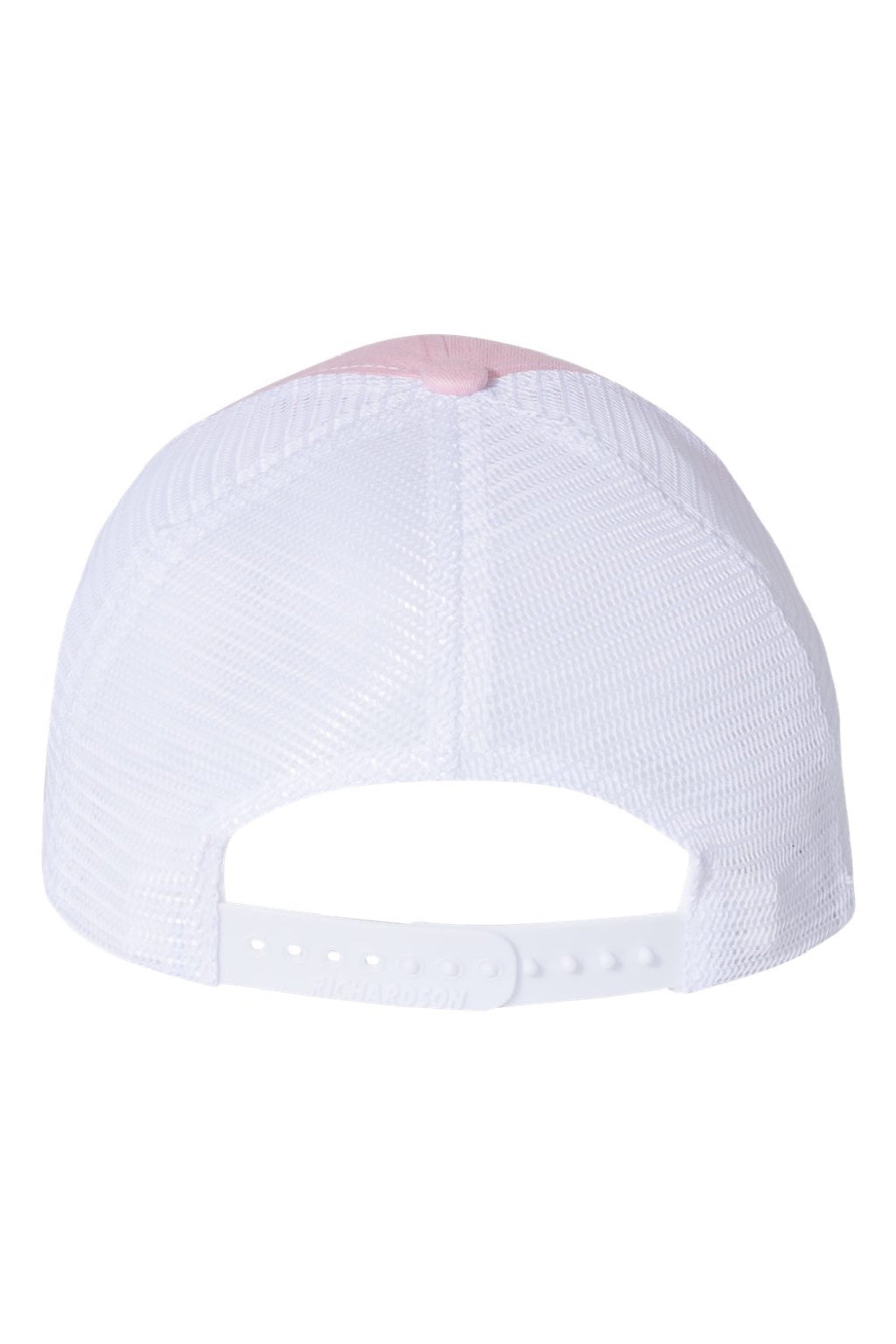 Richardson Hats 111 Mens Garment Washed Snapback Trucker Hat Pink/White Flat Back