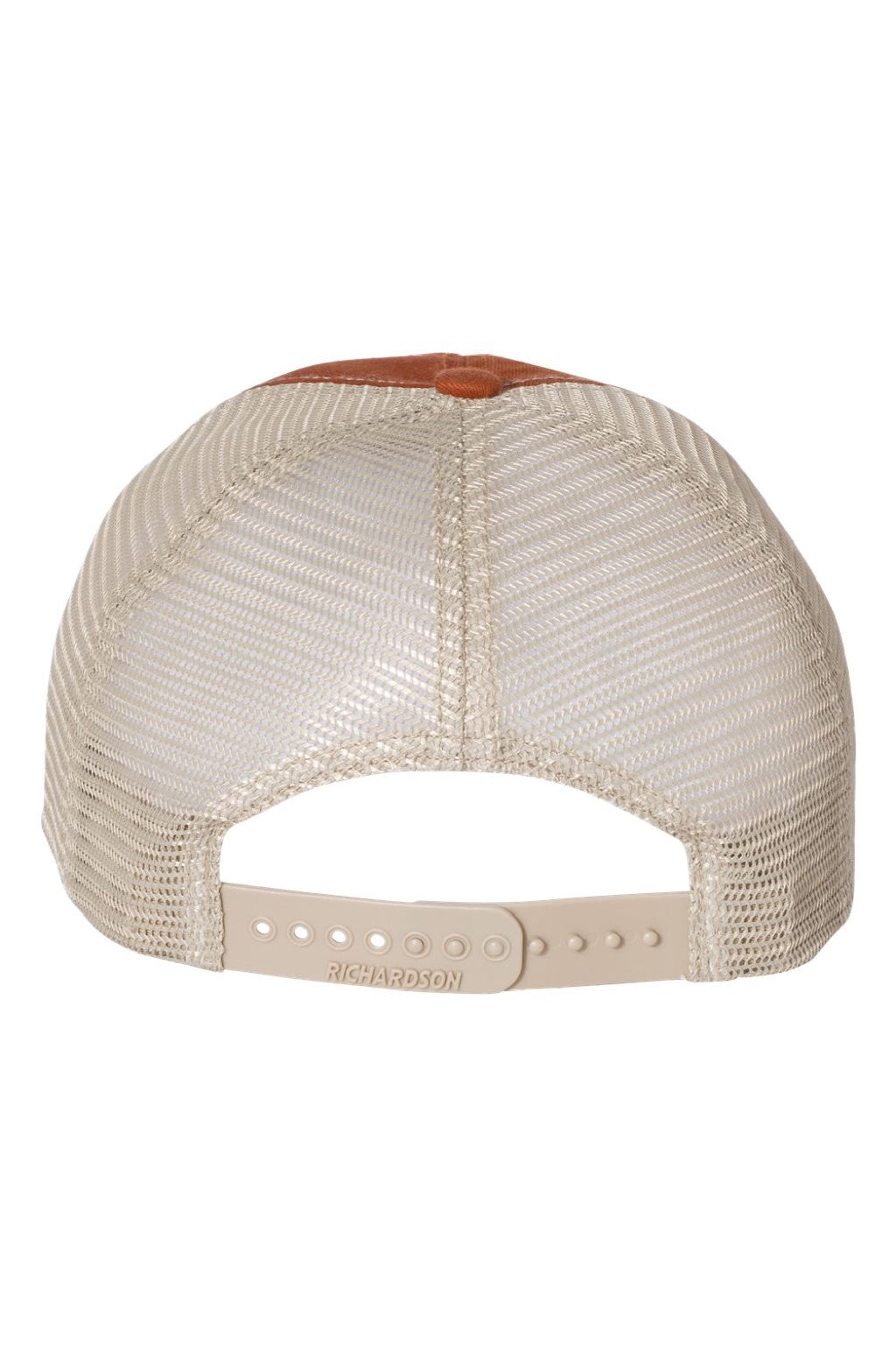 Richardson Hats 111 Mens Garment Washed Snapback Trucker Hat Texas Orange/Khaki Flat Back