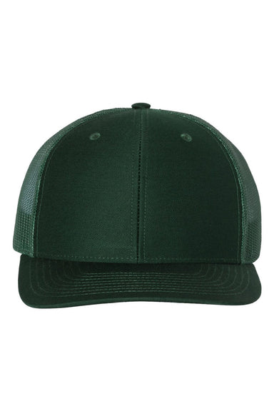 Richardson Hats 112 Mens Snapback Trucker Hat Dark Green Flat Front