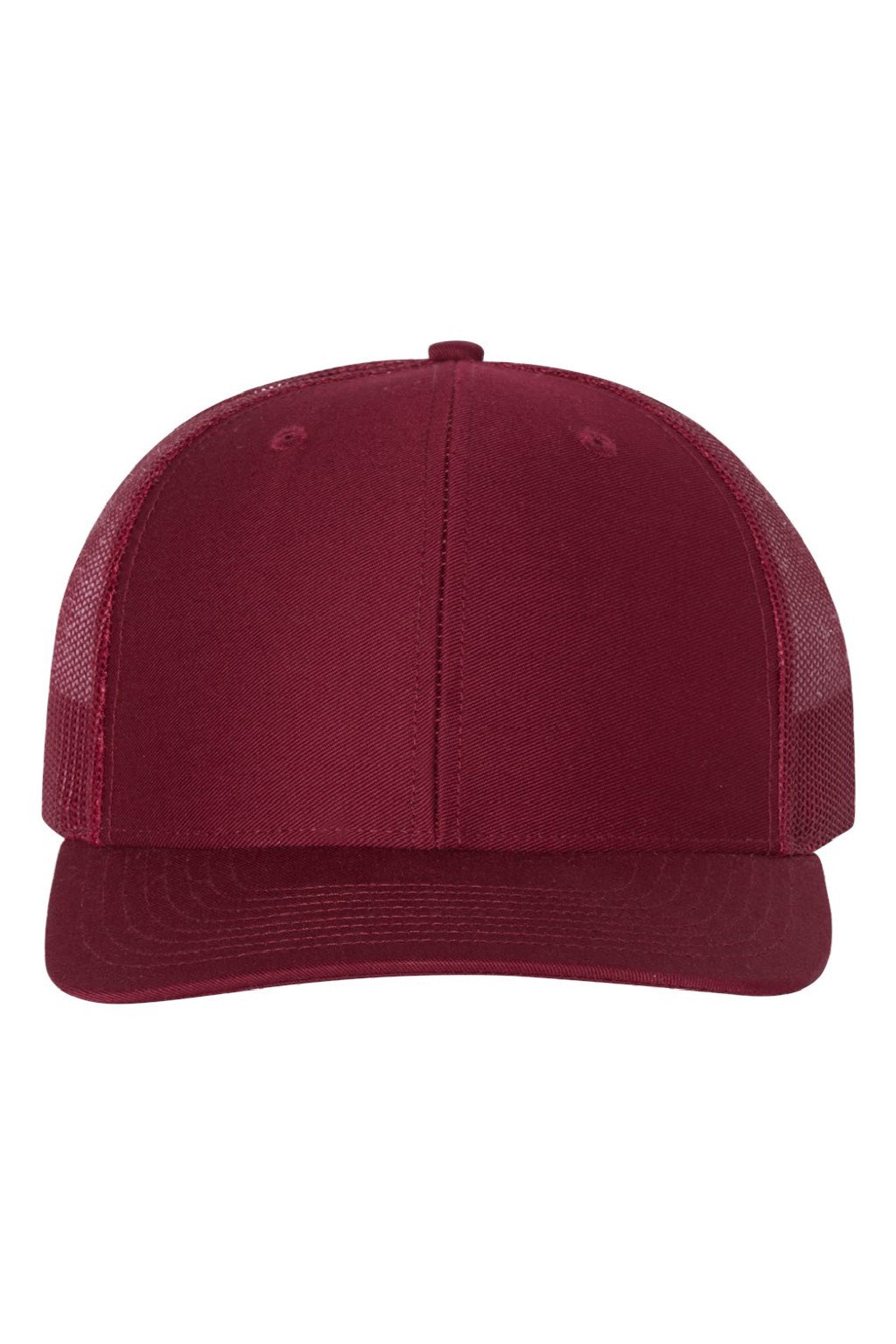 Richardson Hats 112 Mens Snapback Trucker Hat Cardinal Red Flat Front