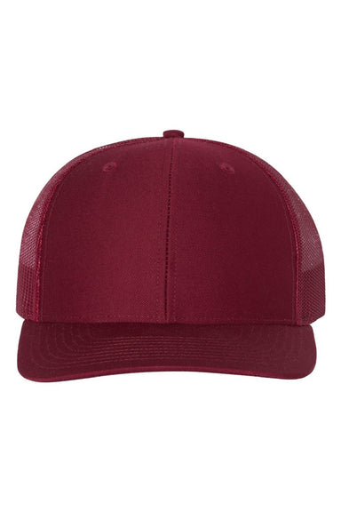 Richardson Hats 112 Mens Snapback Trucker Hat Cardinal Red Flat Front