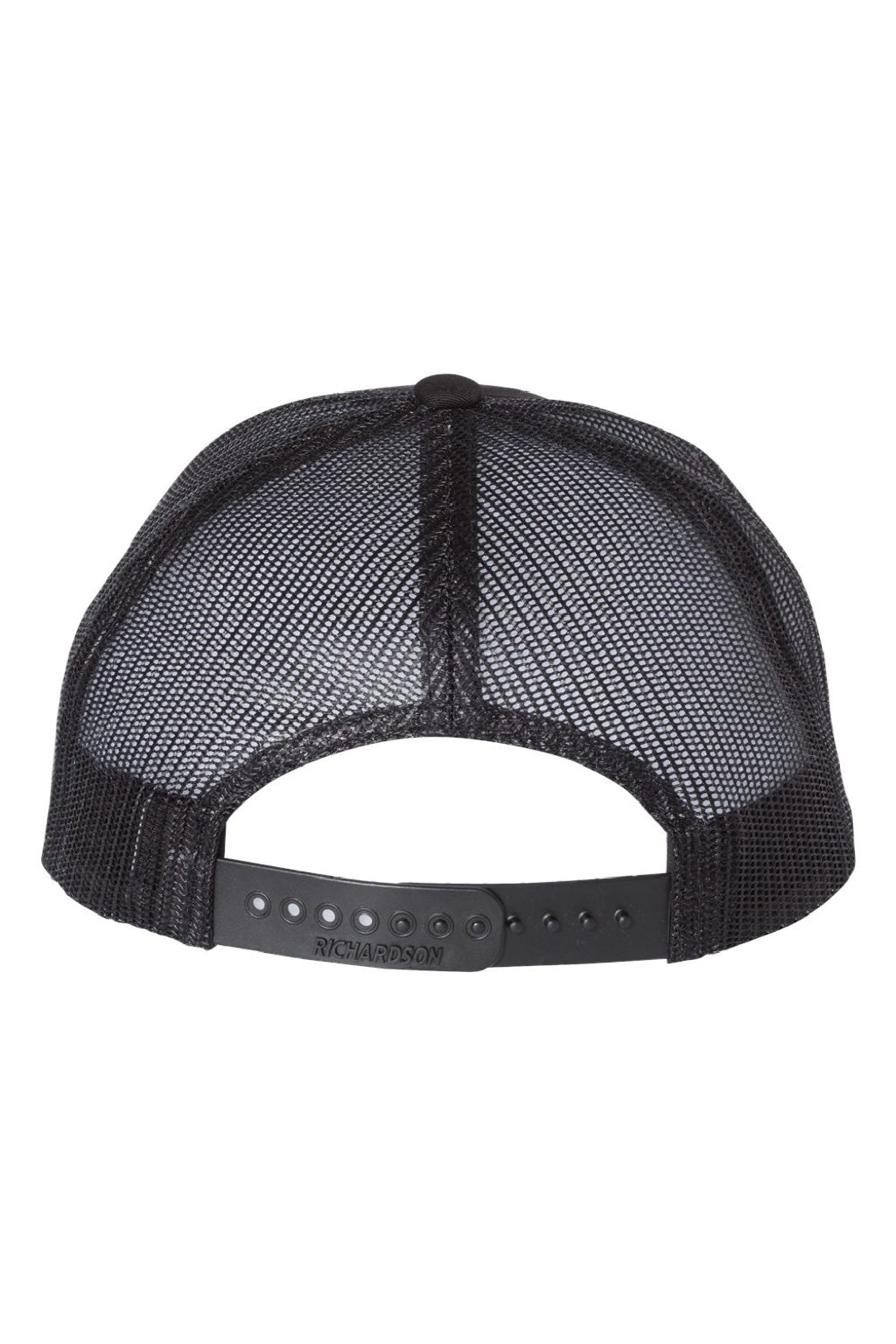 Richardson Hats 115 Mens Snapback Trucker Hat Black Flat Back