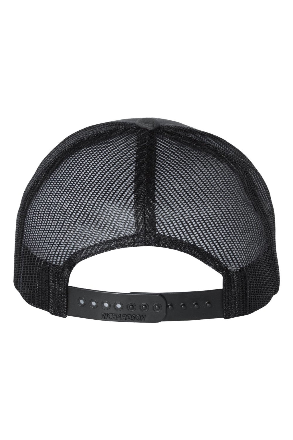 Richardson Hats 115 Mens Snapback Trucker Hat Charcoal Grey/Black Flat Back