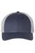Richardson Hats 115 Mens Snapback Trucker Hat Heather Navy Blue/Silver Grey Flat Front