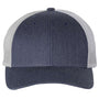 Richardson Hats Mens Snapback Trucker Hat - Heather Navy Blue/Silver Grey