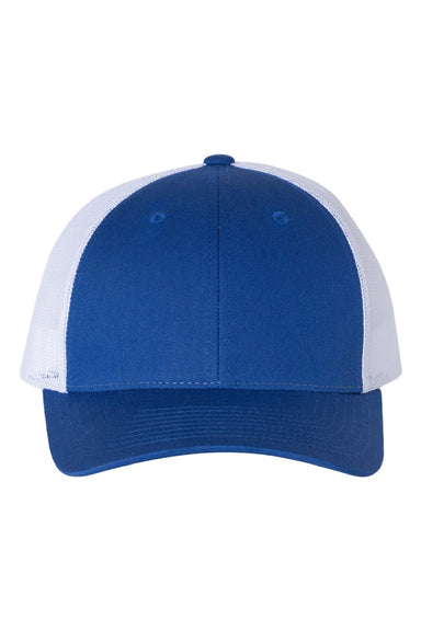 Richardson Hats 115 Mens Snapback Trucker Hat Royal Blue/White Flat Front