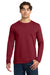 Gildan 64400 Mens Softstyle Long Sleeve Crewneck T-Shirt Cardinal Red Model Front
