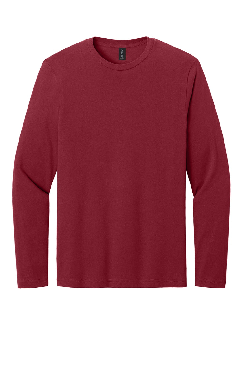 Gildan 64400 Mens Softstyle Long Sleeve Crewneck T-Shirt Cardinal Red Flat Front