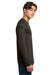 Gildan 64400 Mens Softstyle Long Sleeve Crewneck T-Shirt Dark Chocolate Brown Model Side
