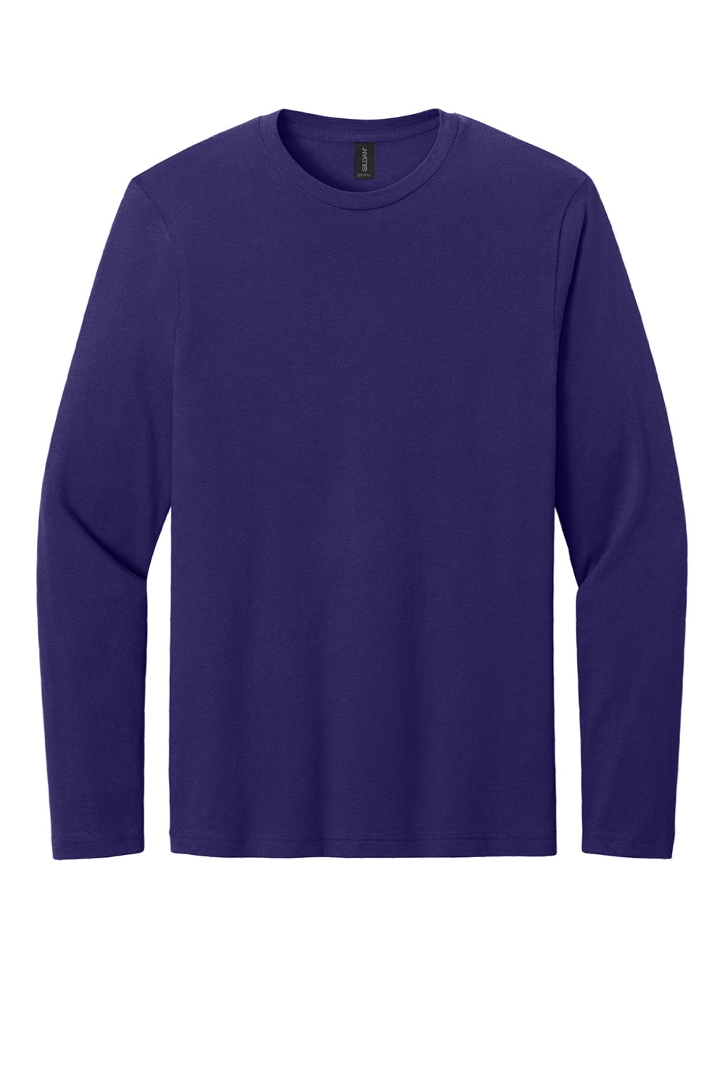 Gildan 64400 Mens Softstyle Long Sleeve Crewneck T-Shirt Fan Dark Purple Flat Front