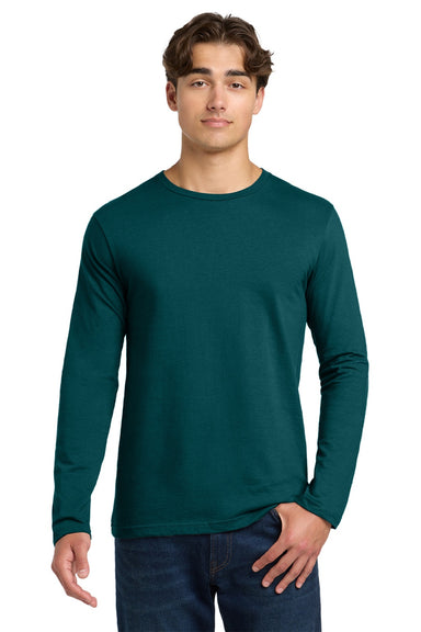 Gildan 64400 Mens Softstyle Long Sleeve Crewneck T-Shirt Fan Marine Green Model Front