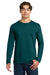 Gildan 64400 Mens Softstyle Long Sleeve Crewneck T-Shirt Fan Marine Green Model Front
